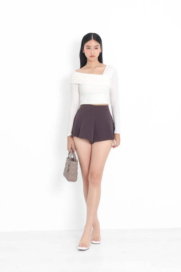 (PREORDER) *TPZ* FORTUNA HIGH WAISTED SHORTS (REGULAR) IN GUNMETAL LAVENDER