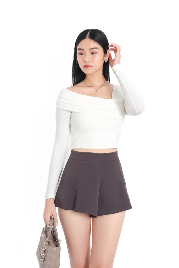 (PREORDER) *TPZ* FORTUNA HIGH WAISTED SHORTS (REGULAR) IN GUNMETAL LAVENDER