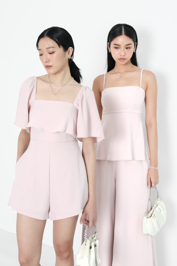 *TPZ* CLOVELLE FLUTTER ROMPER IN MELODY PINK