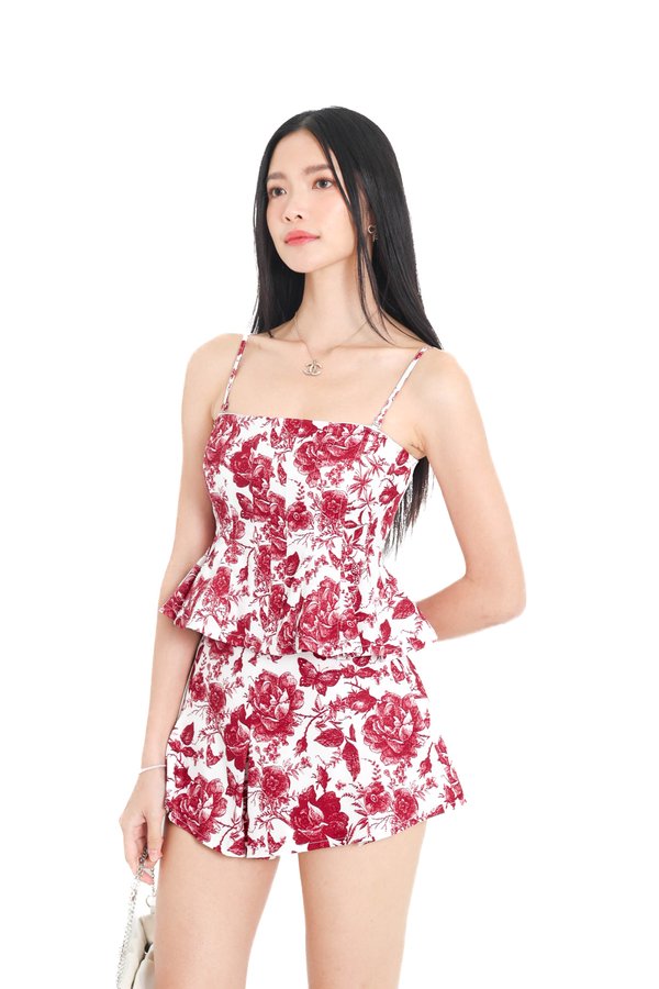 (PREORDER) *TPZ* HUNDRED PETALS SLEEVELESS TOP IN TOILE DE FATE RED