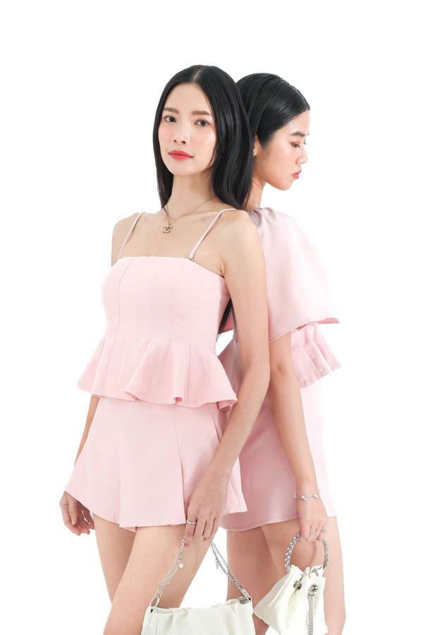 (PREORDER) *TPZ* FORTUNA HIGH WAISTED SHORTS (PETITE) IN ICE PINK