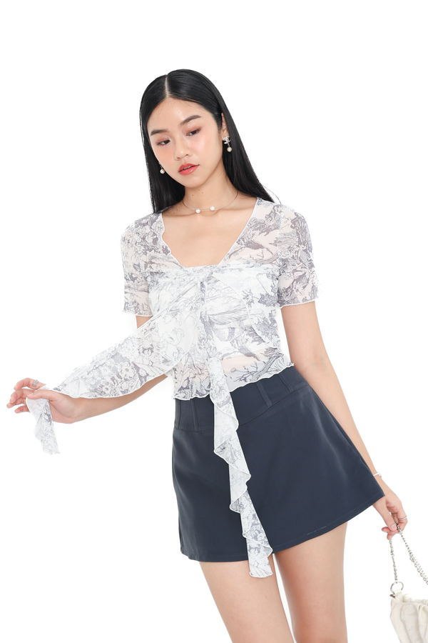 *TPZ LUXE MESH* CALLY 2 PC MESH SHORT SLEEVES SET IN TOILE DE DESTINY