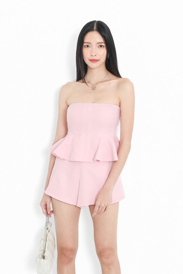 (PREORDER) *TPZ* FORTUNA HIGH WAISTED SHORTS (PETITE) IN ICE PINK