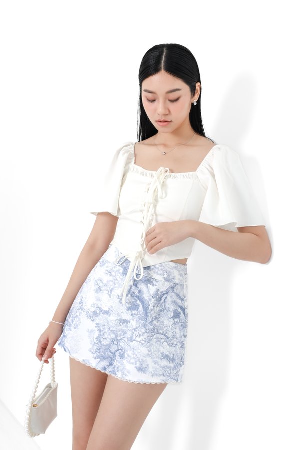 (PREORDER) *TPZ* BAMBI LACE TRIM SKORTS IN TOILE DE SECRET BABY BLUE