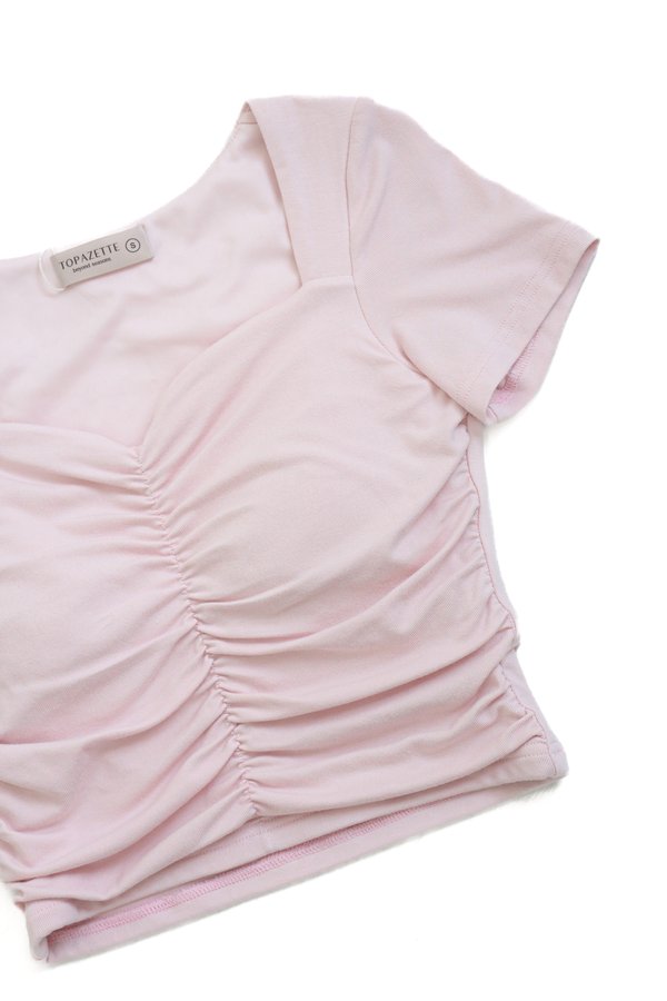 (PREORDER) *TPZ* PERFECT RUCHED SWEETHEART BASIC TOP 2.0 IN ICE PINK