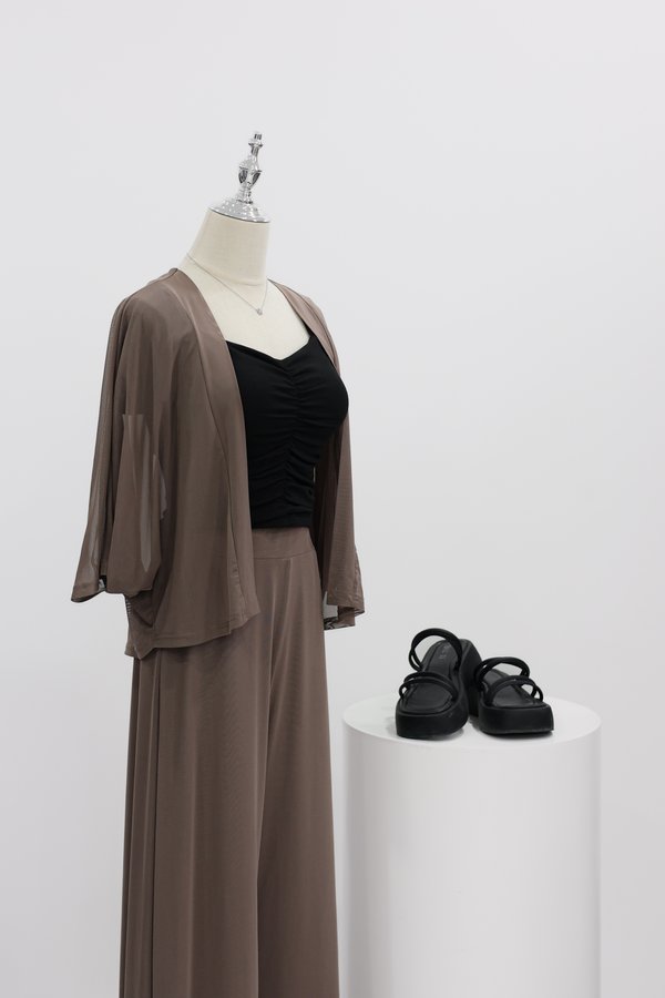 (PREORDER) *TPZ LUXE MESH* ALL DAY MESH KIMONO IN LIGHT BROWN
