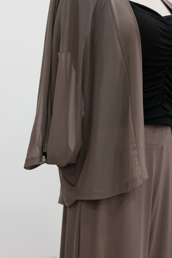 (PREORDER) *TPZ LUXE MESH* ALL DAY MESH KIMONO IN LIGHT BROWN