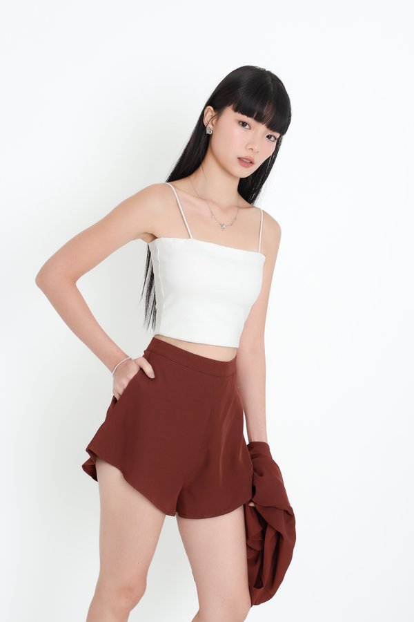 *TPZ* GOLDEN DAYS SLANT HEM SHORTS 5.0 IN ROSEWOOD (191)