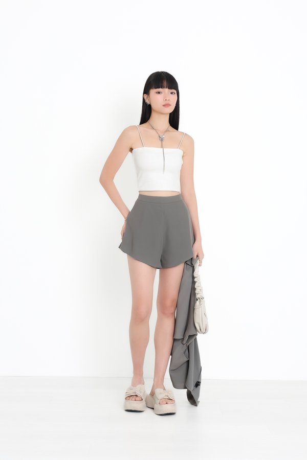 *TPZ* GOLDEN DAYS SLANT HEM SHORTS 5.0 IN ELEPHANT GRAY (228)