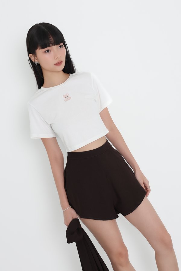 *TPZ* GOLDEN DAYS SLANT HEM SHORTS 5.0 IN FRIGGIN' BROWN (68)