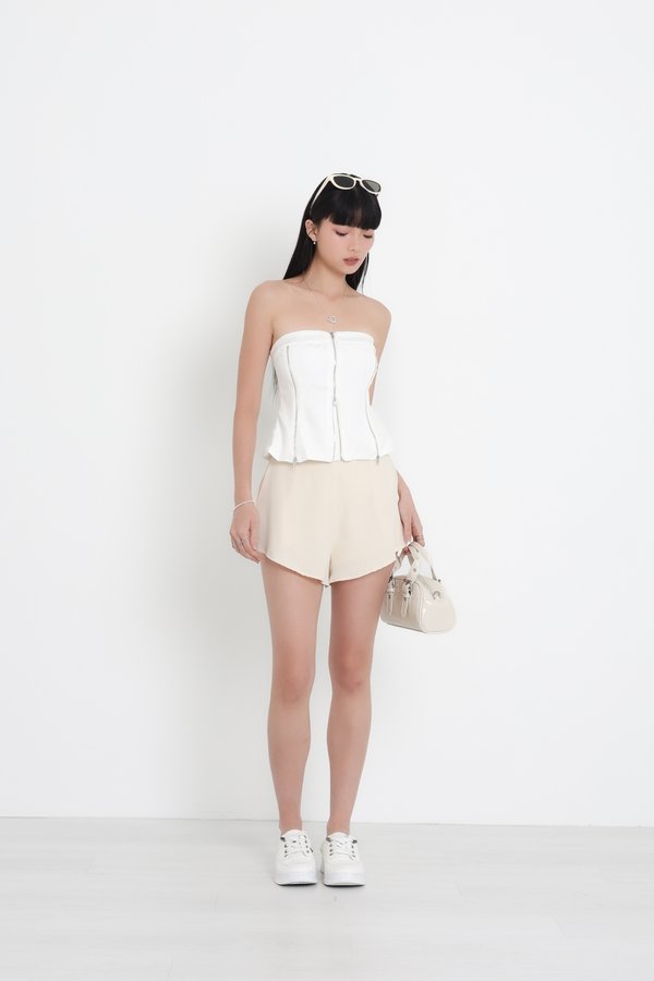 *TPZ* GOLDEN DAYS SLANT HEM SHORTS 5.0 IN EGGSHELL (3)
