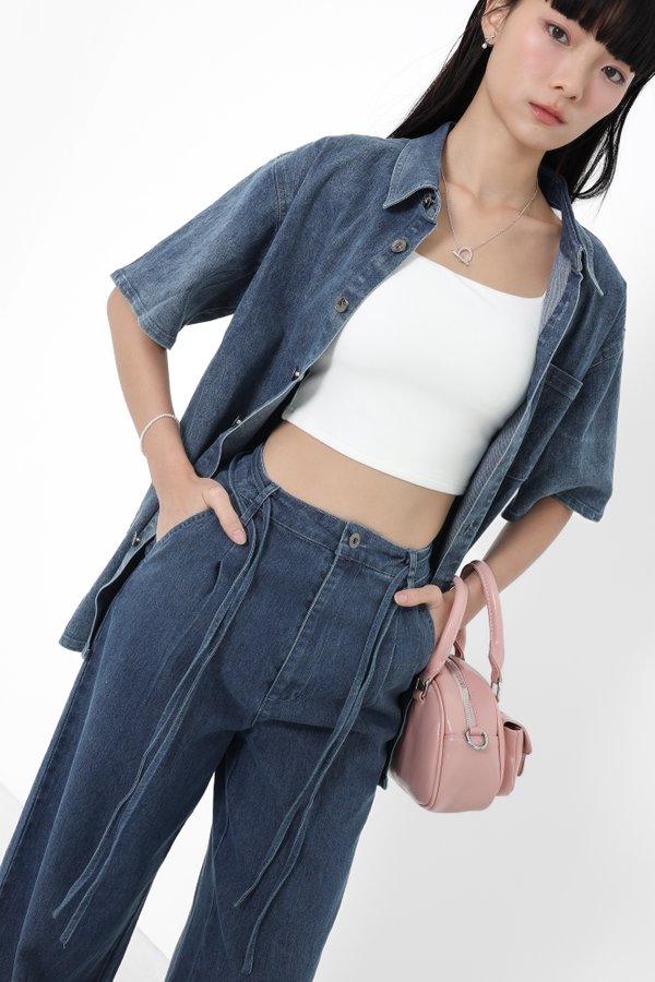*TPZ* ENSO DENIM JACKET TOP IN DARK WASH
