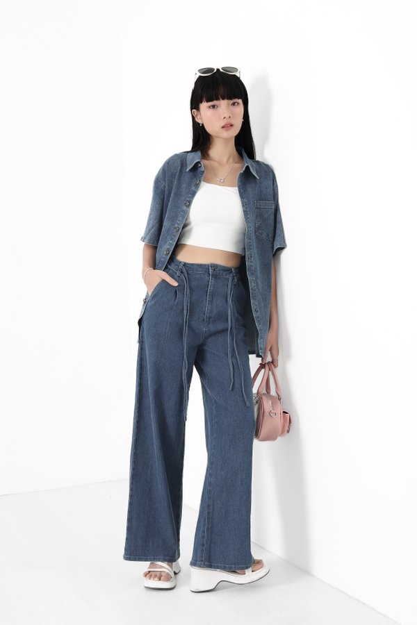 *TPZ* ENSO DENIM JACKET TOP IN DARK WASH