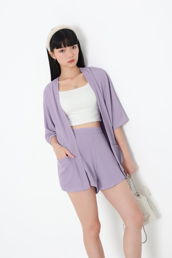 *TPZ* GOLDEN DAYS SLANT HEM SHORTS 5.0 IN AMETHYST (111)