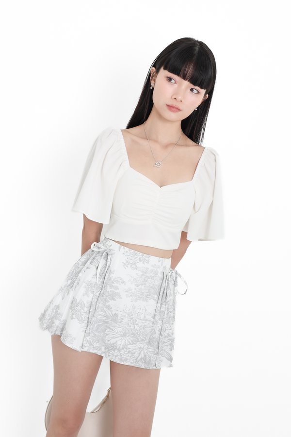 *TPZ* JENNIE RIBBON PLEATED SKORTS 2.0 IN CHAMPAGNE GREY TOILE