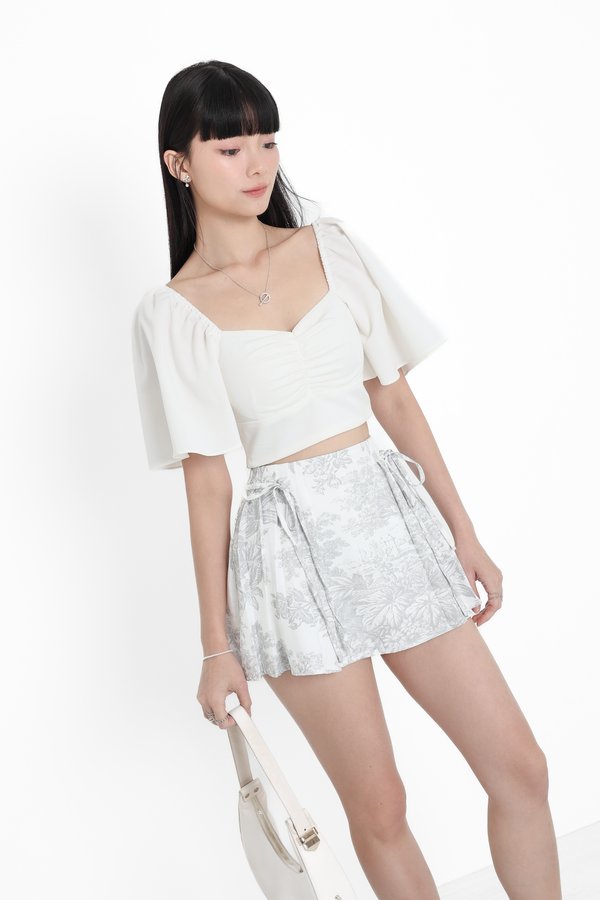 *TPZ* JENNIE RIBBON PLEATED SKORTS 2.0 IN CHAMPAGNE GREY TOILE