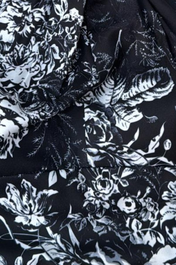 (PREORDER) *TPZ* ASTER HALTER RIBBON TOP IN TOILE DE FORTUNE BLACK TOILE