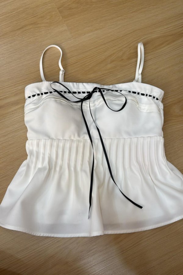 (PO ETA: END AUG) *TPZ* DOLL RIBBON TOP IN WHITE