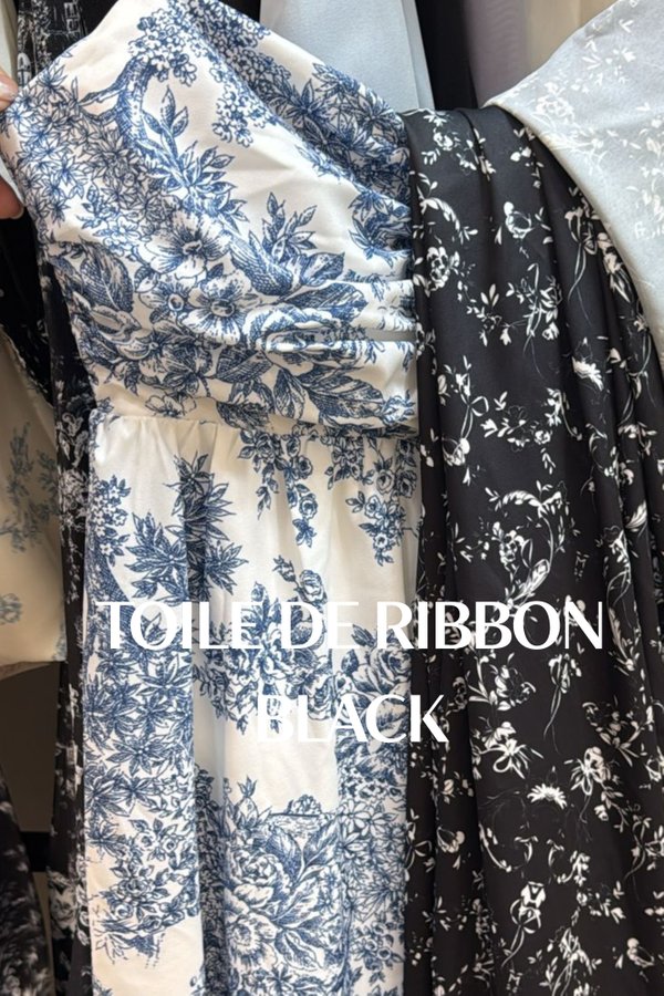 (PREORDER) *TPZ LUXE MESH* DIORA DROP HEM MAXI 3.0 IN TOILE DE RIBBON BLACK