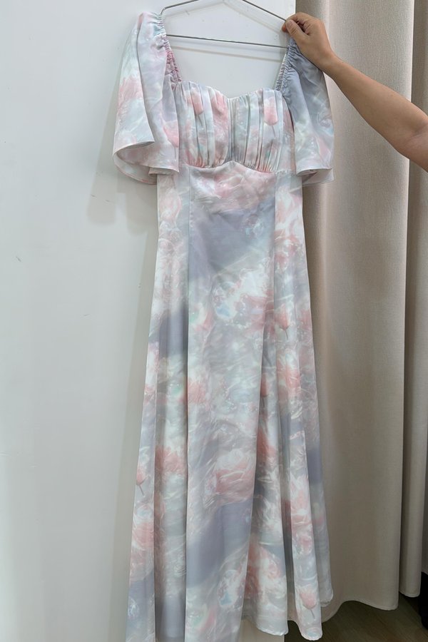 (PREORDER) *TPZ* ALLURE FLUTTER FLOWY MAXI DRESS IN MERMAID DREAMS