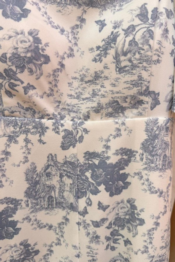 (PREORDER) *TPZ* BELLE FLUTTER SLEEVES ROMPER IN TOILE DE ROMANCE BABY BLUE
