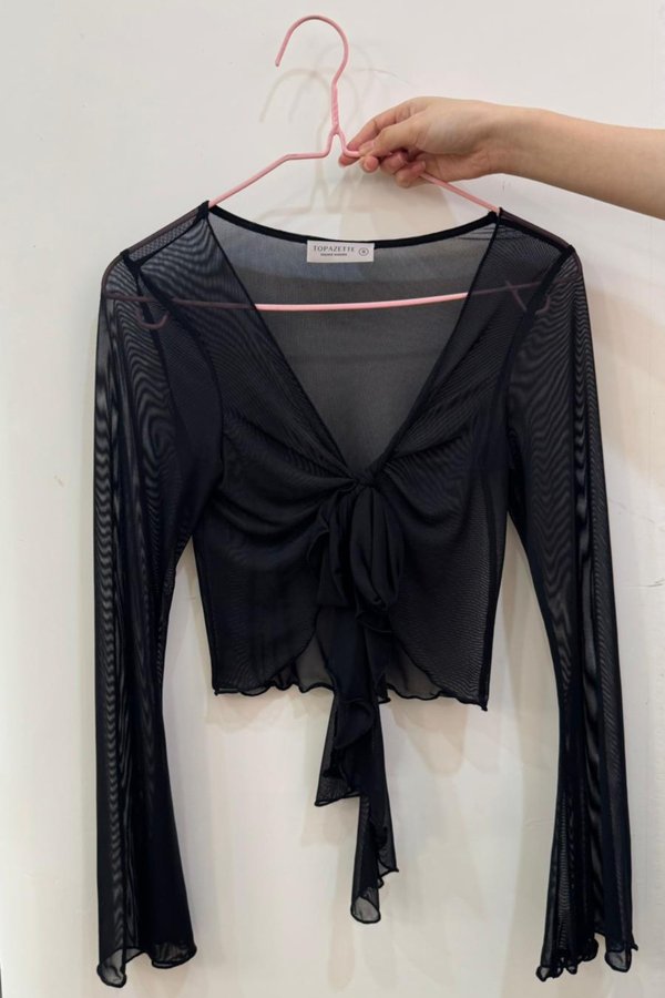 (PREORDER) *TPZ LUXE MESH* FAIRY CARDIGAN IN BLACK