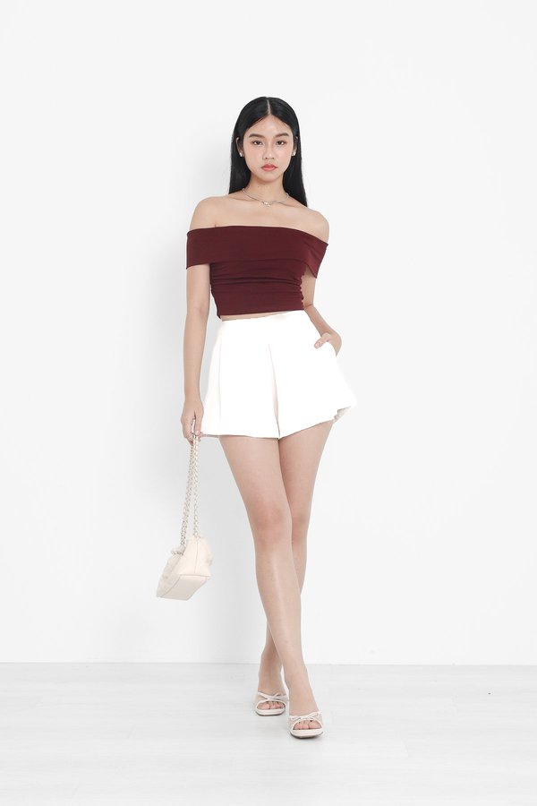 *TPZ* HEYLA HIGH WAISTED CONTOURED SHORTS IN WHITE