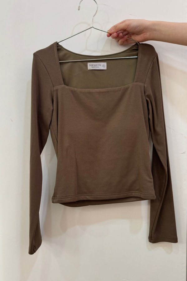 (PREORDER) *TPZ* PERFECT HONOKA LONG SLEEVES TOP IN OLIVE BROWN