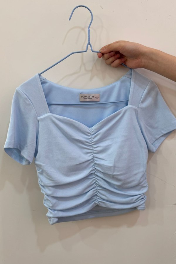 (PREORDER) *TPZ* PERFECT RUCHED SWEETHEART BASIC TOP 2.0 IN ICE BABY BLUE