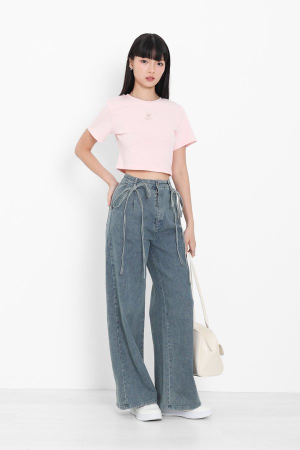 *TPZBEAR* VIBES BOXY TEE IN ICE PINK