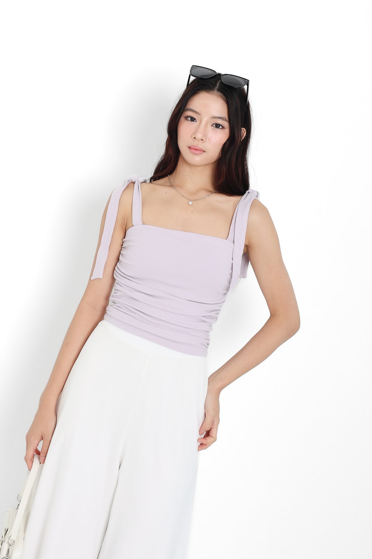 TPZ* PERFECT MULTI RIBBON TOP IN ICE LILAC | TOPAZETTE