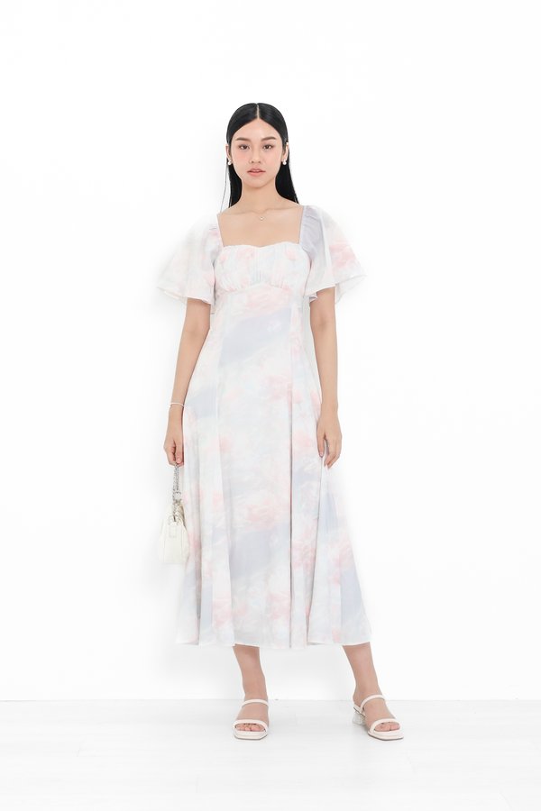 *TPZ* ALLURE FLUTTER FLOWY MAXI DRESS IN MERMAID DREAMS