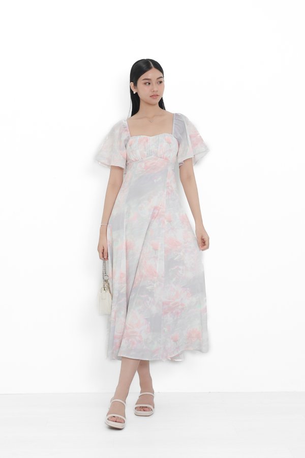 (PREORDER) *TPZ* ALLURE FLUTTER FLOWY MAXI DRESS IN MERMAID DREAMS