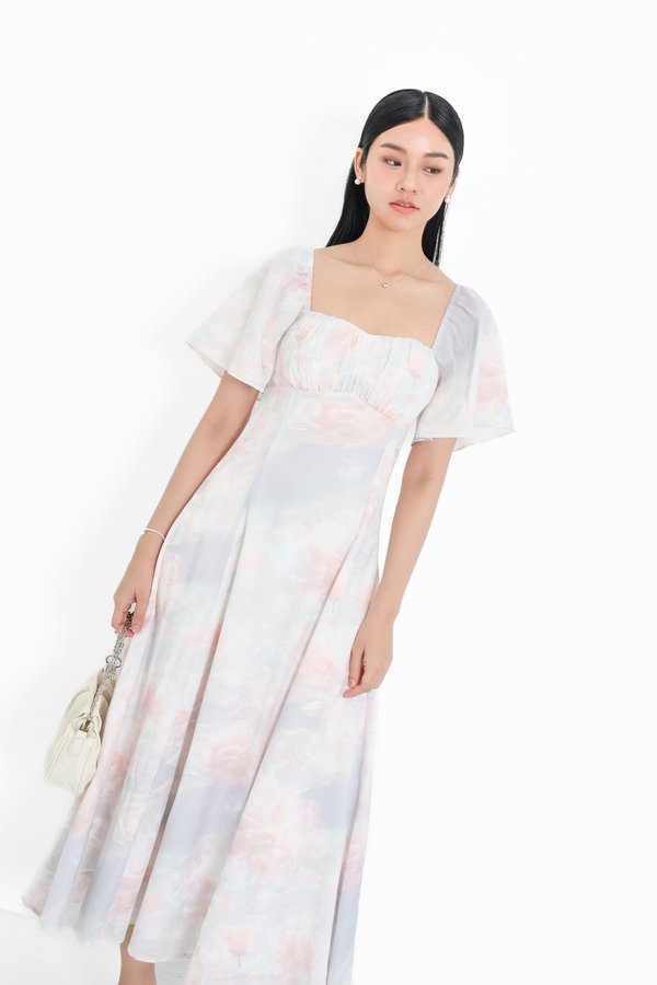 *TPZ* ALLURE FLUTTER FLOWY MAXI DRESS IN MERMAID DREAMS