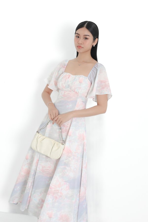 (PREORDER) *TPZ* ALLURE FLUTTER FLOWY MAXI DRESS IN MERMAID DREAMS