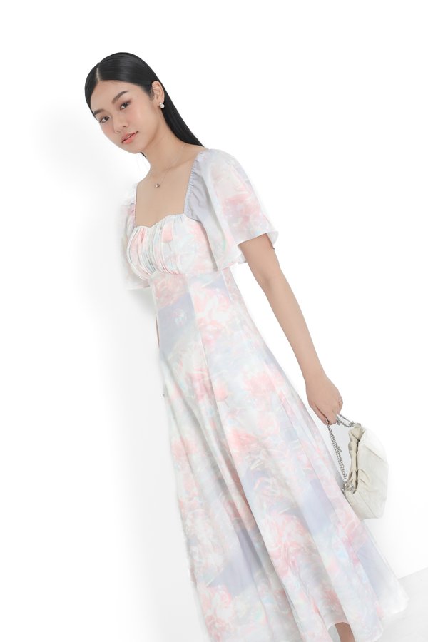 (PREORDER) *TPZ* ALLURE FLUTTER FLOWY MAXI DRESS IN MERMAID DREAMS