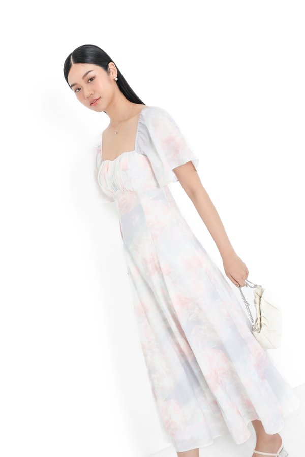 *TPZ* ALLURE FLUTTER FLOWY MAXI DRESS IN MERMAID DREAMS