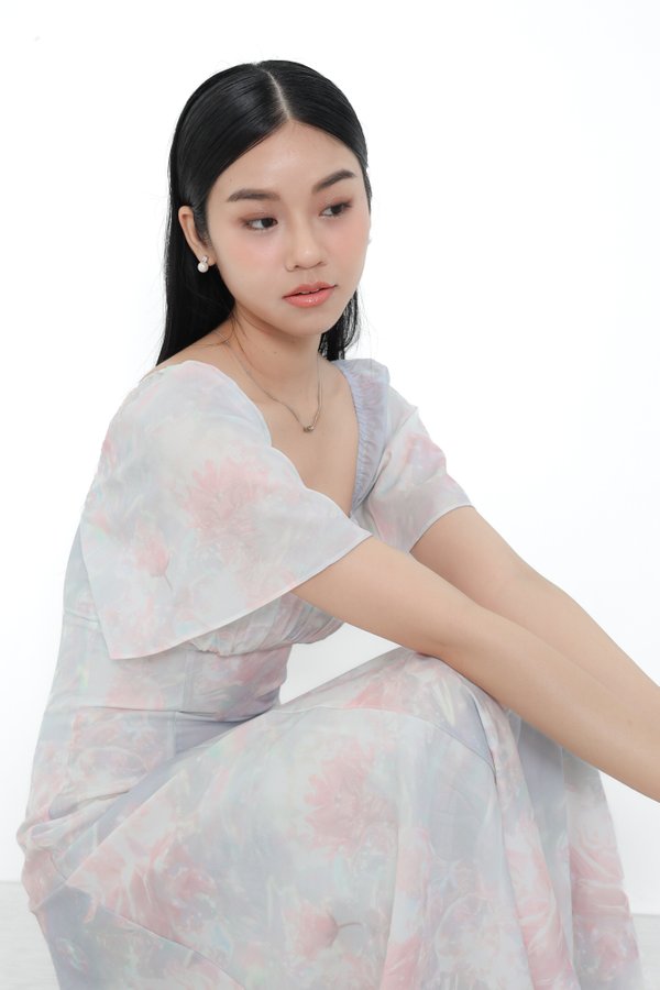 (PREORDER) *TPZ* ALLURE FLUTTER FLOWY MAXI DRESS IN MERMAID DREAMS