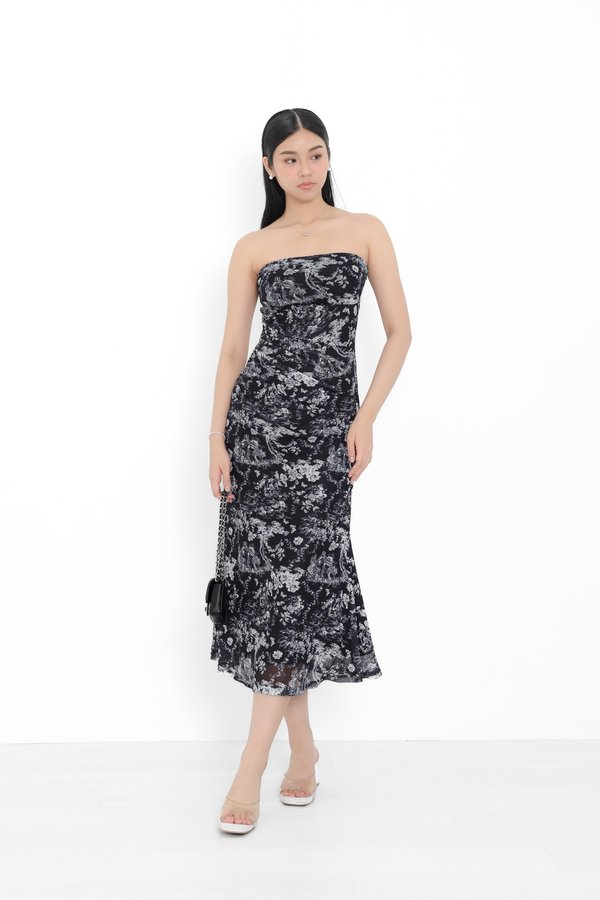 (PREORDER) *TPZ LUXE MESH* ARIEL MESH MERMAID DRESS IN DEEP NAVY TOILE