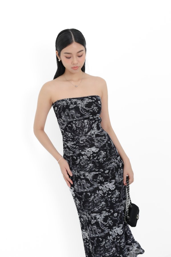 (PREORDER) *TPZ LUXE MESH* ARIEL MESH MERMAID DRESS IN DEEP NAVY TOILE