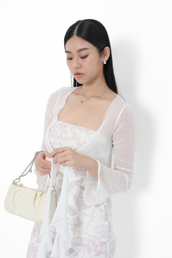 (PREORDER) *TPZ LUXE MESH* FAIRY CARDIGAN IN WHITE