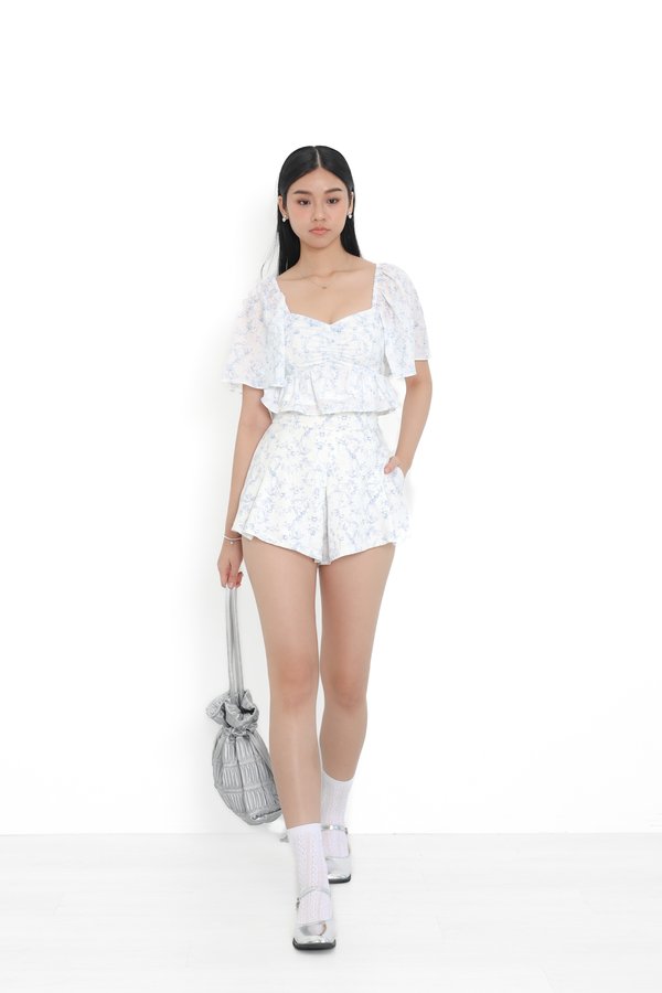 (PREORDER) *TPZ* FORTUNA HIGH WAISTED SHORTS (REGULAR) IN TOILE DE RIBBON BABY BLUE