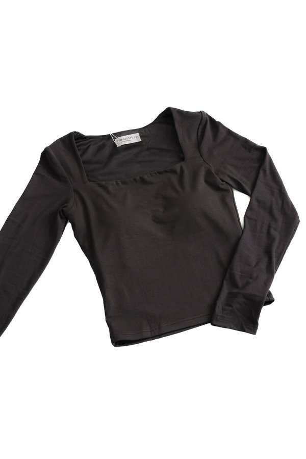 (PREORDER) *TPZ* PERFECT HONOKA LONG SLEEVES TOP IN FRIGGIN' BROWN