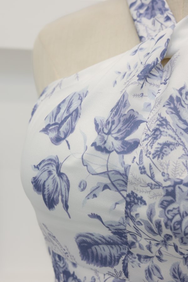 (PO ETA: MID JULY) *TPZ* ASTER HALTER RIBBON TOP IN TOILE DE ETERNITY FROSTED BLUE