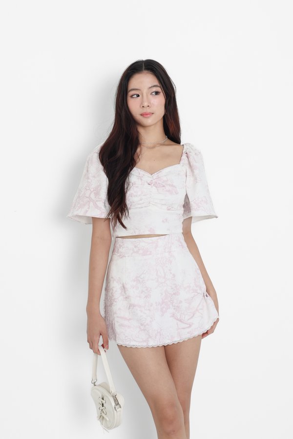 *TPZ* DYNASTY FLUTTER SLEEVES TOP 4.0 IN TOILE DE SECRET SOFT PINK