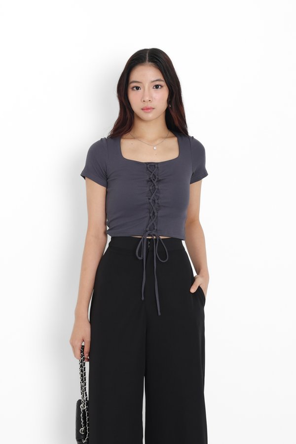 *TPZ* ROSA HIGH WAISTED PANTS (PETITE) IN BLACK
