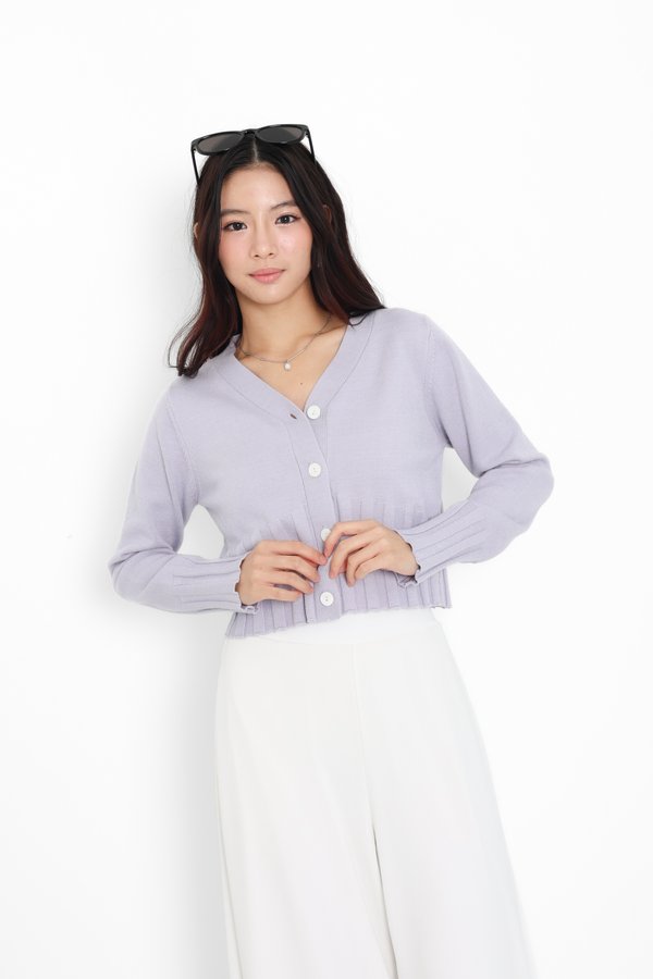 (PREORDER) *TPZ* WILLOW SOFT KNIT CARDIGAN IN SOFT LILAC