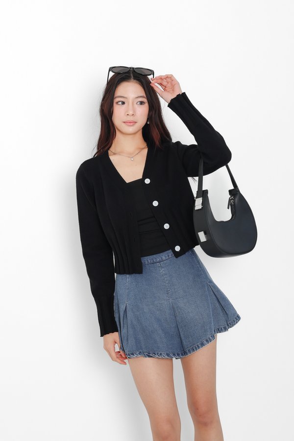 (PREORDER) *TPZ* WILLOW SOFT KNIT CARDIGAN IN BLACK