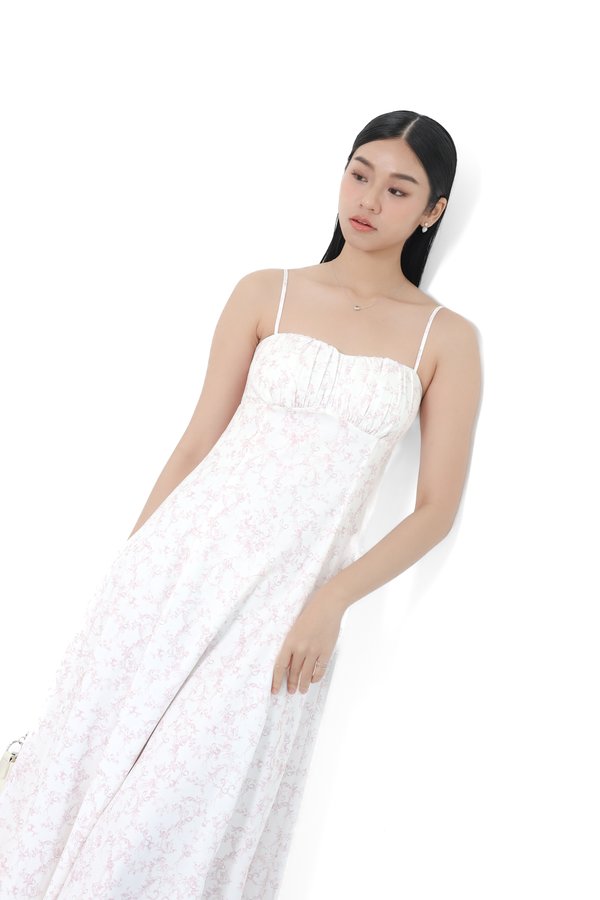 (PREORDER) *TPZ* ALLURE FLOWY MAXI DRESS IN TOILE DE RIBBON BABY PINK
