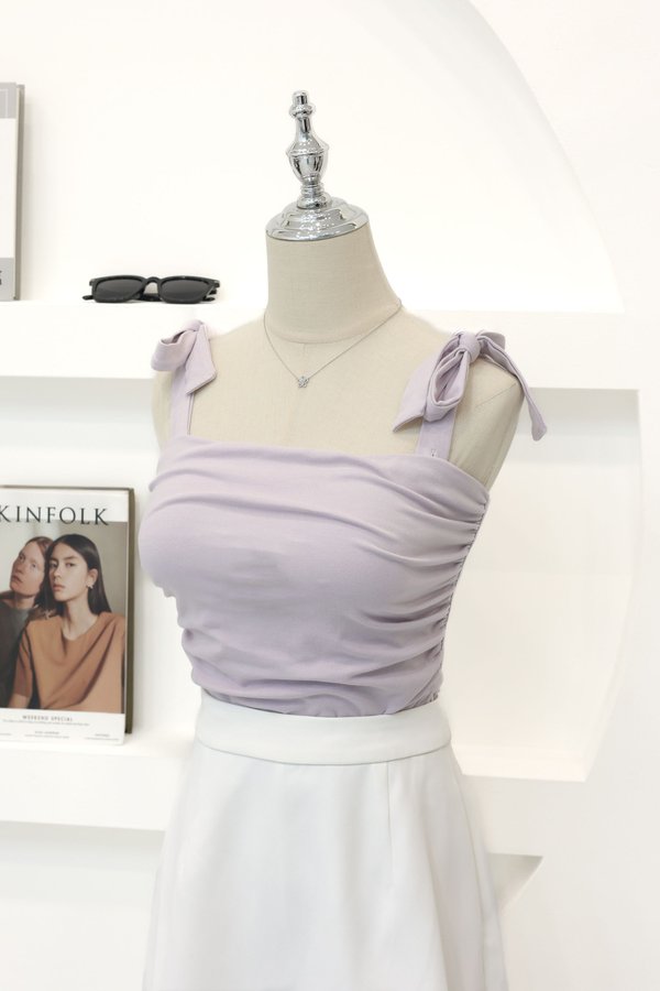 *TPZ* PERFECT MULTI RIBBON TOP IN ICE LILAC